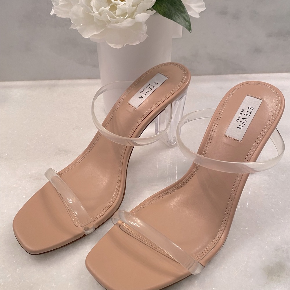Steven by Steve Madden - Jacee Clear PVC Sandal Heel